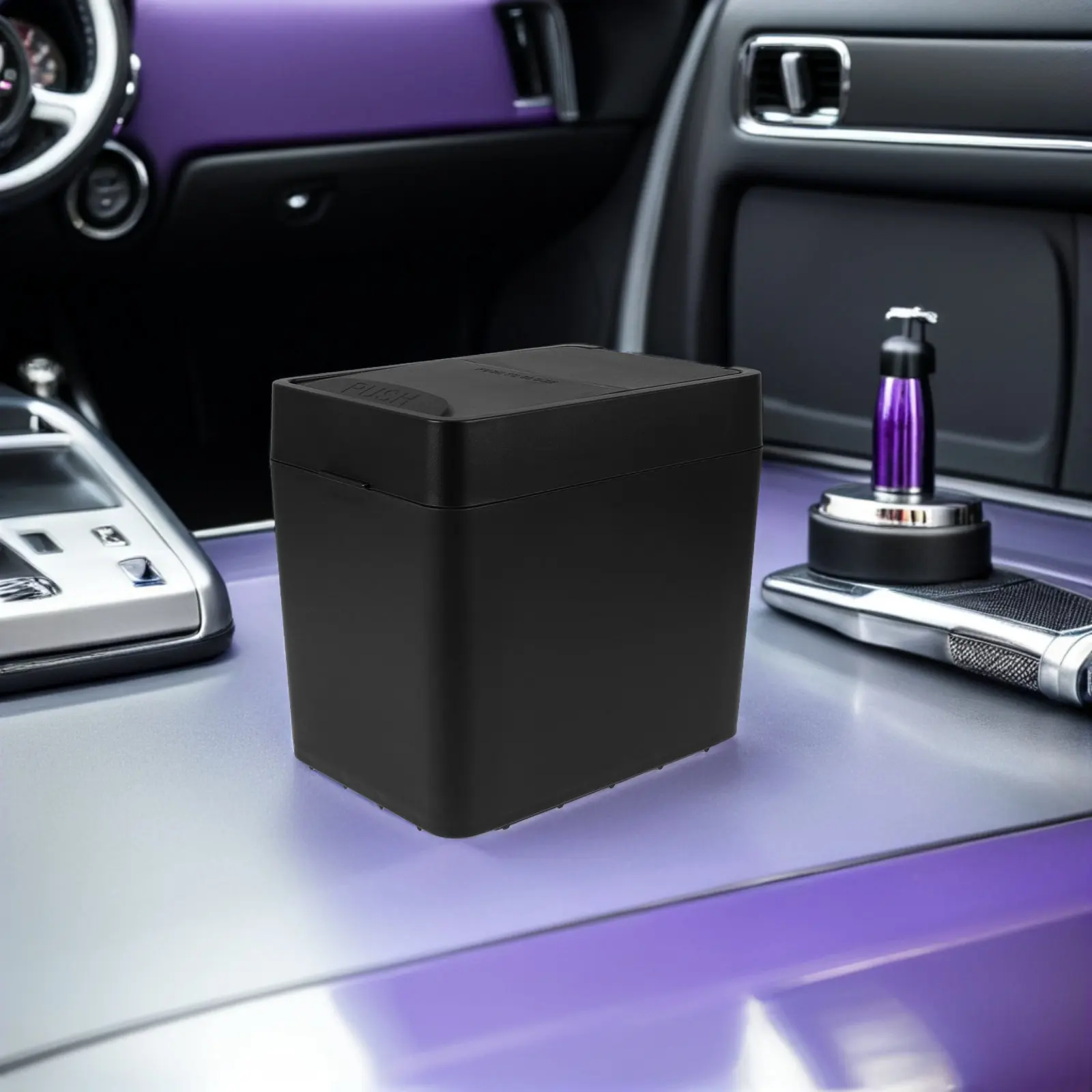 Car Trash Can Automotive Garbage Bin Compact ABS Dustbin for Vehicle Truck Van Portable One-Hand Operation Organizer Waste