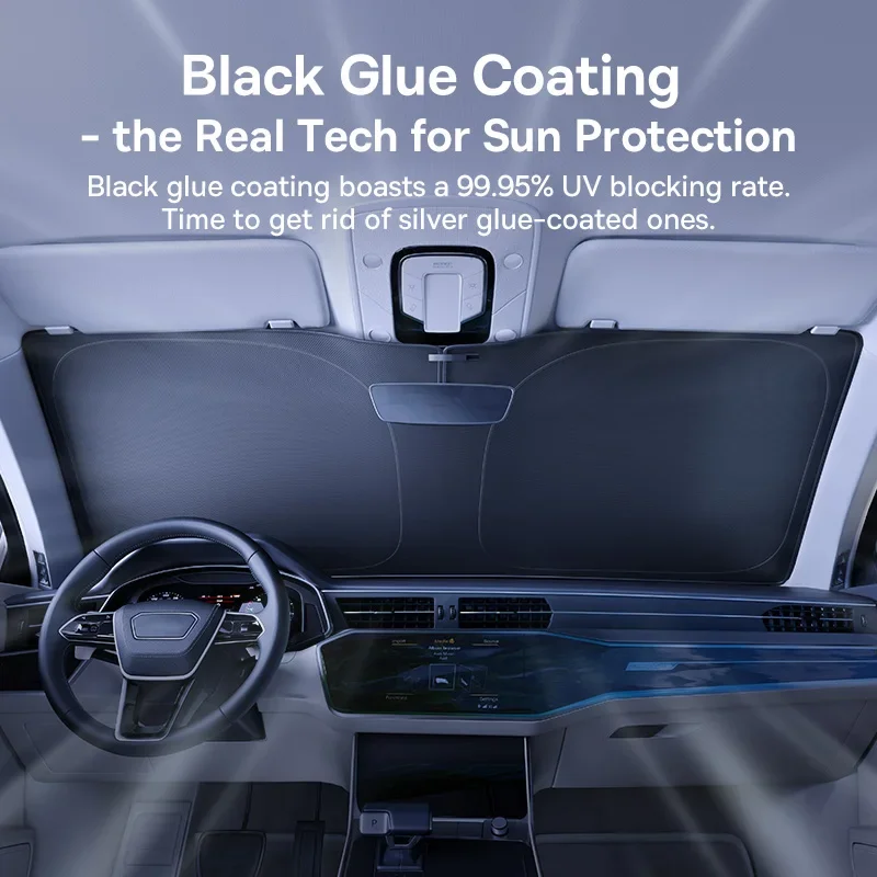Baseus GoTrip DT1 Car Windshield Sunshade Cover Rib-free Folding UV Sun Protection Car Front Window Summer Sun Shade Accessories