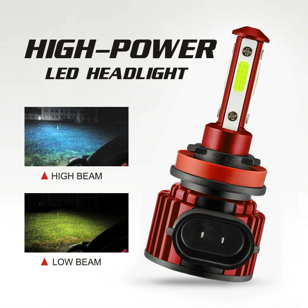 Imagem -04 - Led Combo Head Light Lâmpada de Feixe Alto e Baixo Super Bright Ice Blue Lados h8 h9 H11 8000k