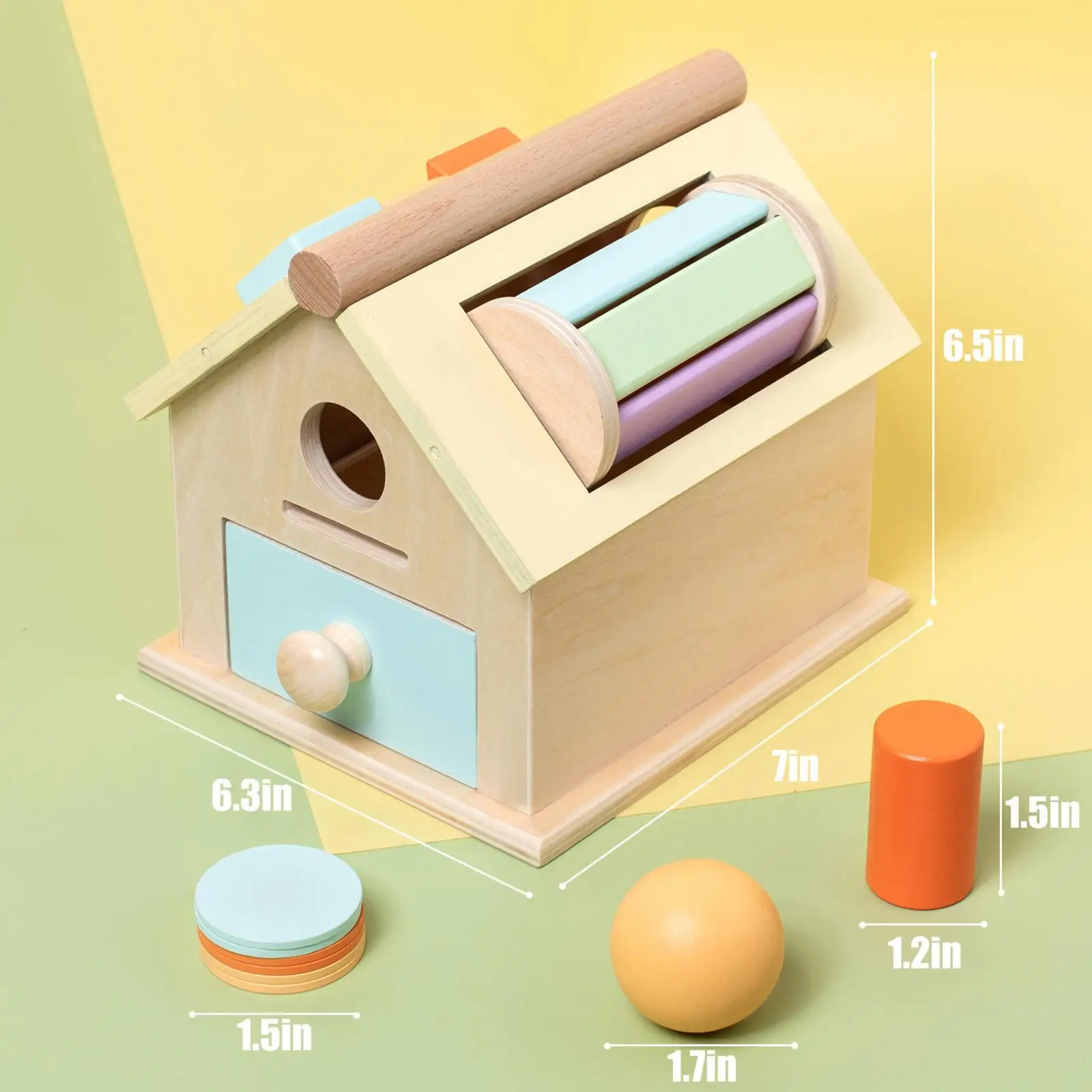 Boîte d'Objet Permanent, décennie s en Bois Rotatifs, Maison Montessori, Jouet pour Moteur Fin