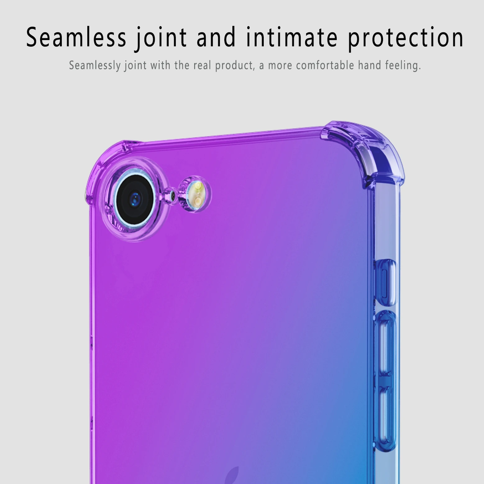 Gradient Airbag TPU Case for Apple iPhone 17 Pro Max iPhone Air 17e 16e 16 15 Plus Protective Shockproof Cover Fundas Coque Capa