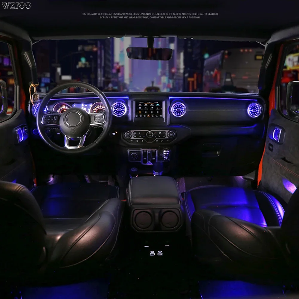 64 color LED Ambient Light Car air vent for Wrangler JK JL ambient light for Jeep Wrangler 2007-2022 air vent led ambient light