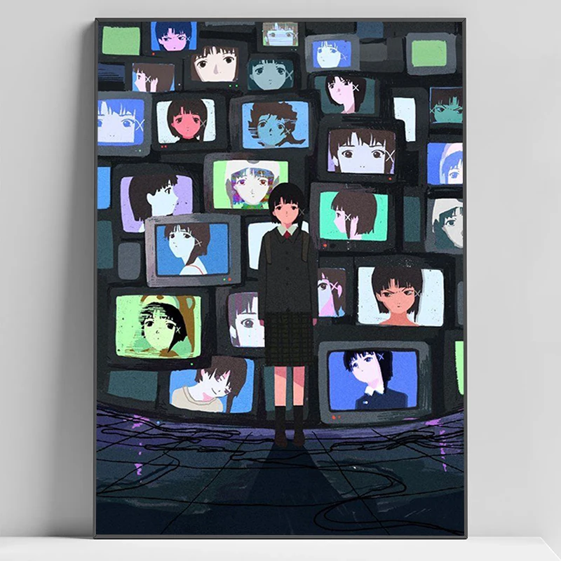 

Serial Experiments Lain Anime Poster Decoration Pictures Room Wall Decorations Vintage Gift Waterproof Canvas Coffee House Bar