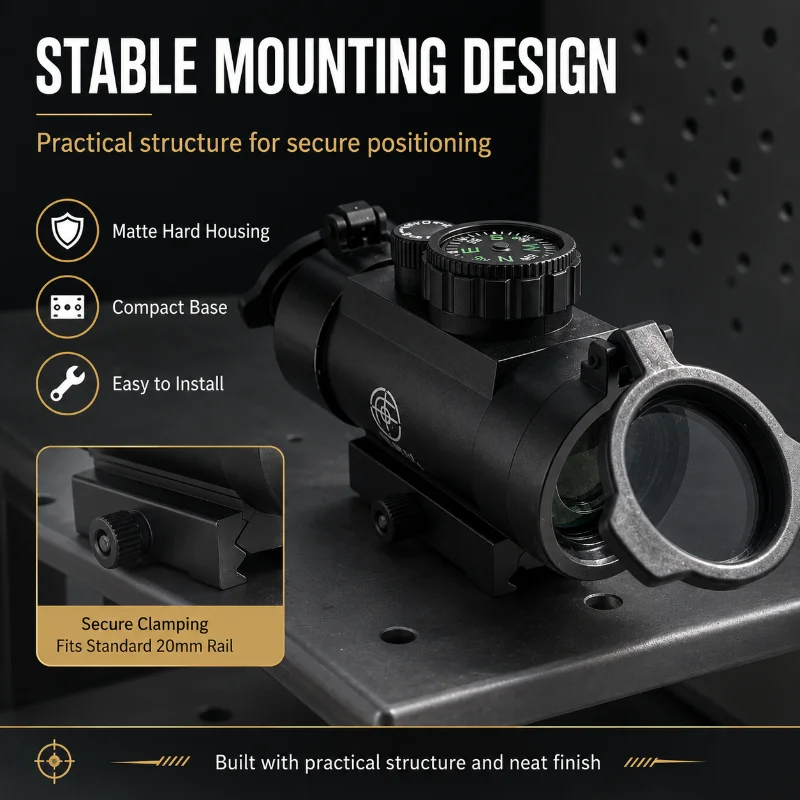 Outdoor Hobby Model Mod Accessory 1X40RD Optical Lens Unit External Mounted Navigation Compass Flip Lens Protector