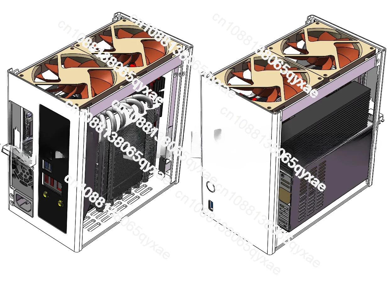 ZS-A4DC/ITX half height knife card chassis version V3  4.3L volume all aluminum 1U