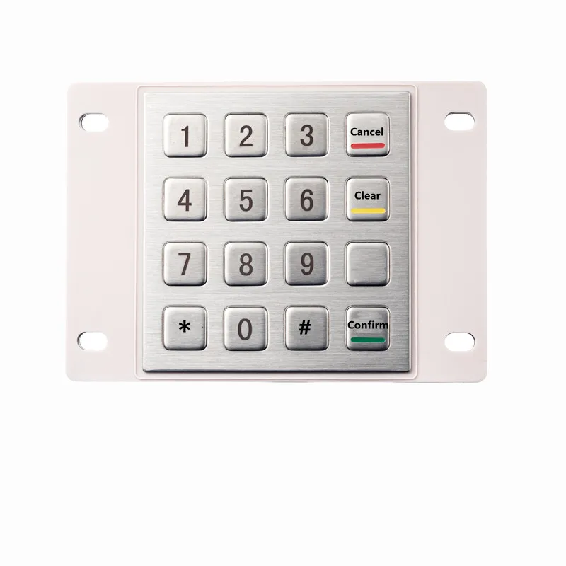 IP65 Rated 4x4 Stainless Steel Numeric Keypad with Waterproof Silicone Cover for Outdoor Self-Service Car Wash Machines