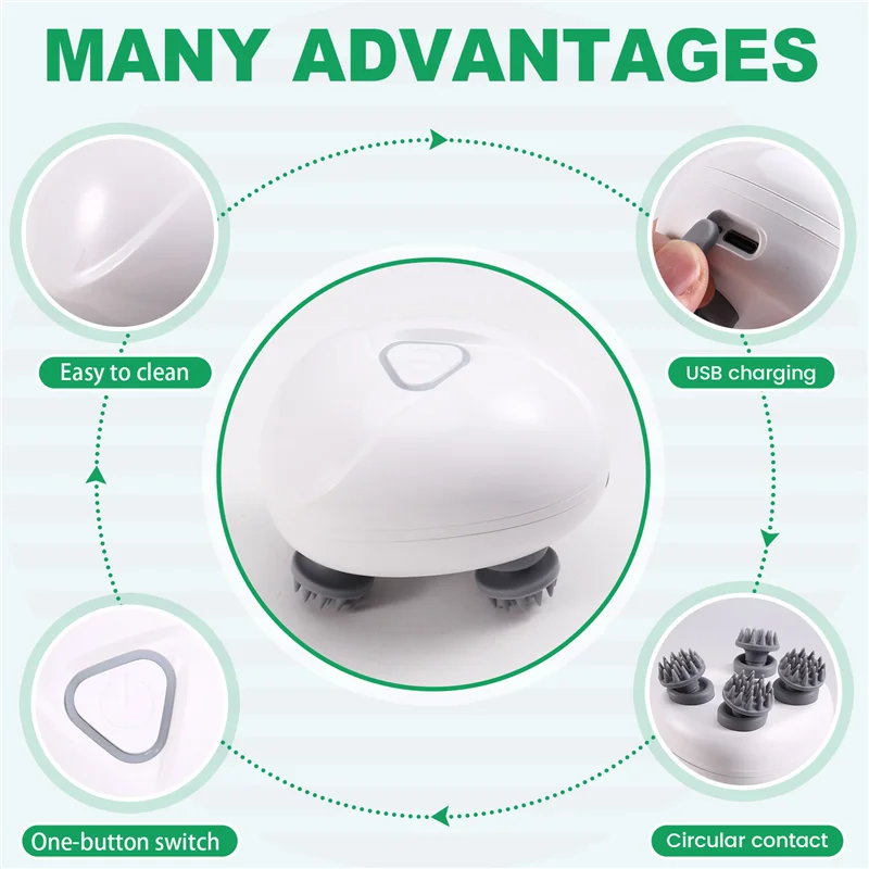 ABVI-Massaggiatore elettrico per tutto il corpo per il rilassamento e impastare i tessuti profondi - Assistenza sanitaria per cuoio capelluto e collo