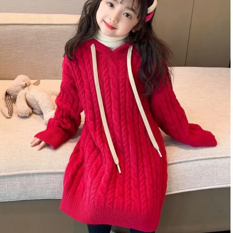 

Christmas Sweater Hoodie Knit Turtleneck Children's Sweater Girl 2023 Autumn Girls' Winter Clothes 3 4 5 6 7 8 9 10 11 12 Year