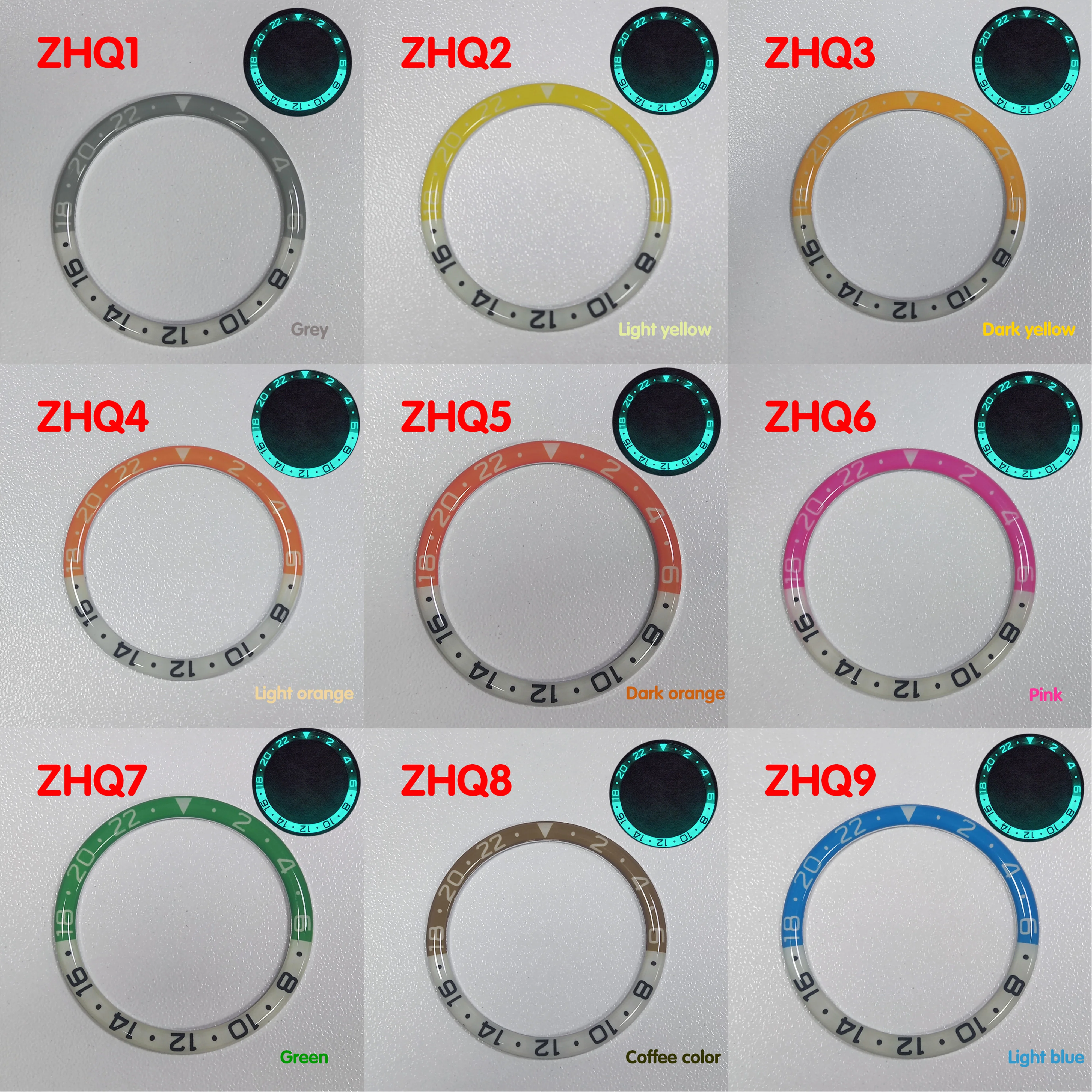 

38mm Luminous Watch Bezel for SKX007 SKX011 Dividing Watches Modified Part Resin Insert Ring replacement watch frame accessories