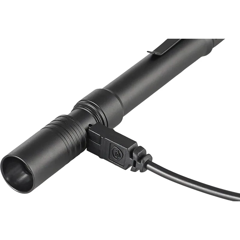 Streamlight 66134 Stylus Pro USB 350-Lumen ไฟฉายแบบชาร์จไฟได้พร้อมสาย USB และซองไนลอน, สีดํา