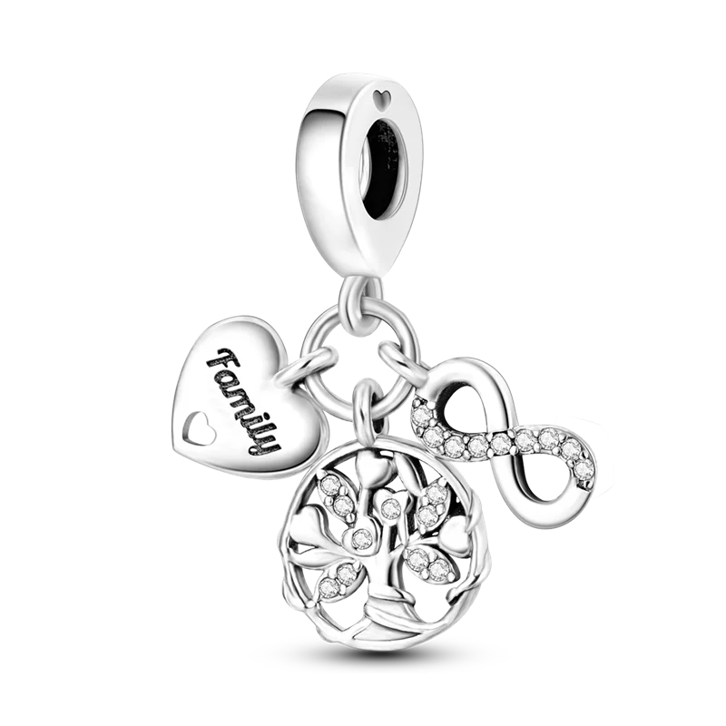 Neu eingetroffen: 925er Sterlingsilber-Charms, Perlen, Teufelsauge, Kleeblatt, Tanzschuhe-Anhänger, passend für Original-Armbänder, Damenschmuck, Geschenk, DIY