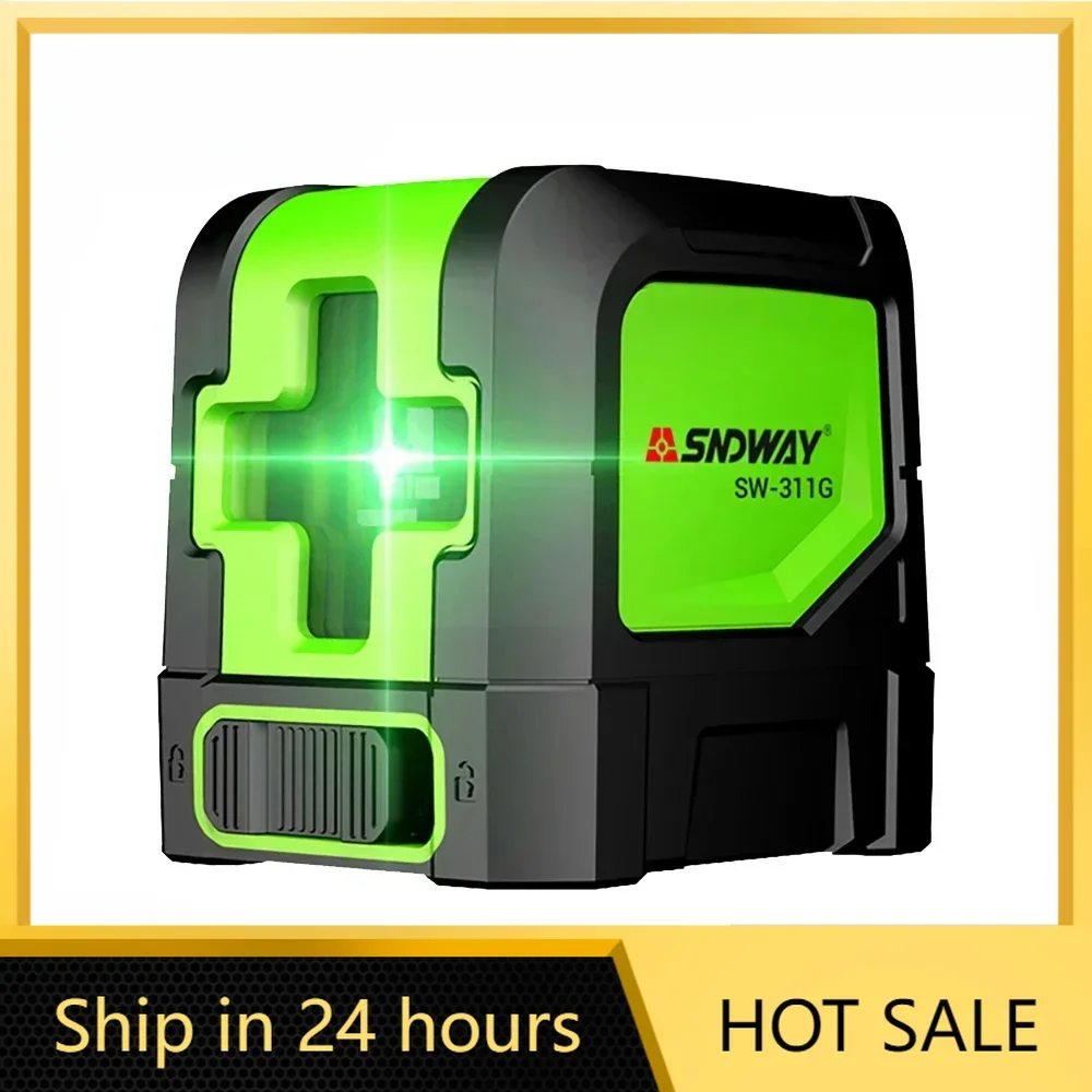 

SNDWAY SW-311G 2 Lines Laser Level Meter Horizontal and Vertical Green Beam Self Leveling Mini Module Laser Level Line Tool