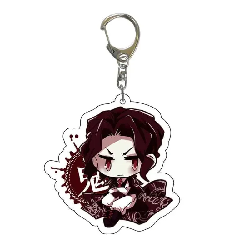 Douma Keychain Anime Kokushibou Kibutsuji Muzan Akaza Kaigaku Acrylic Keychain Backpack Pendant Demon Slayer Accessories