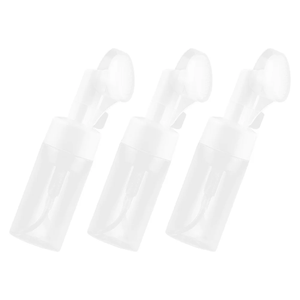 3 stuks schuimende zeepdispenser met siliconen opzetborstel herbruikbare lichtgewicht reisflessen voor handwas douche keuken navulbaar