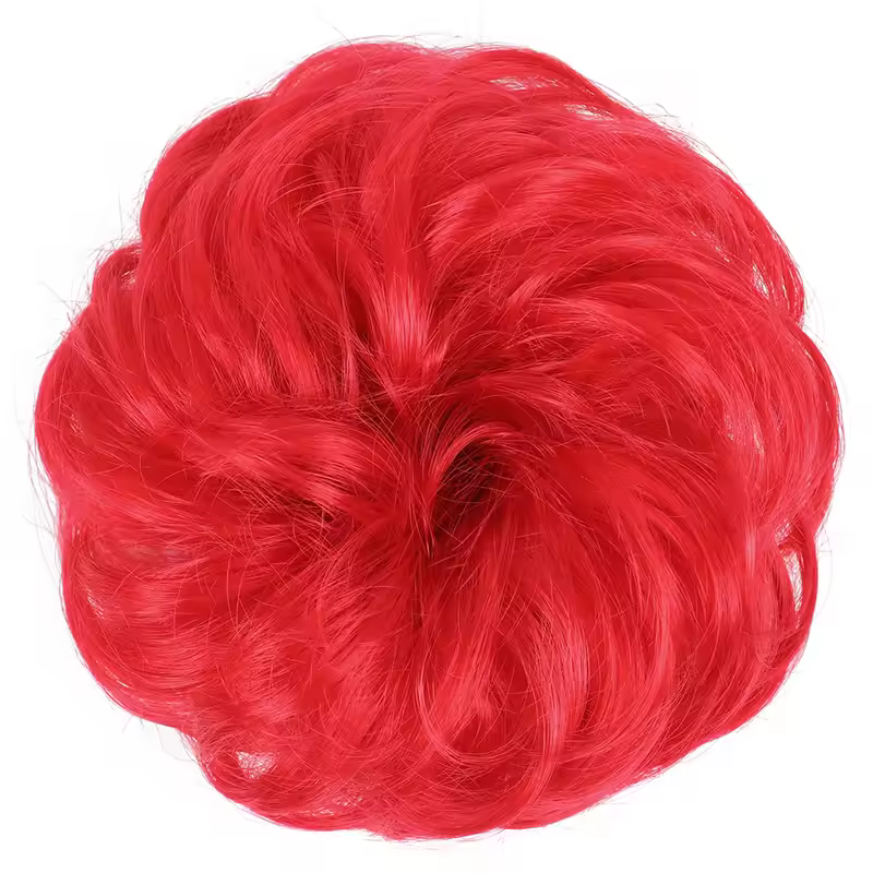 Azqueen Synthetic Messy Bun Chignon Donut Gary Brown Color Hair Bun Pad Elastic Hair Rope Rubber Band Hair Extensions - Image 23