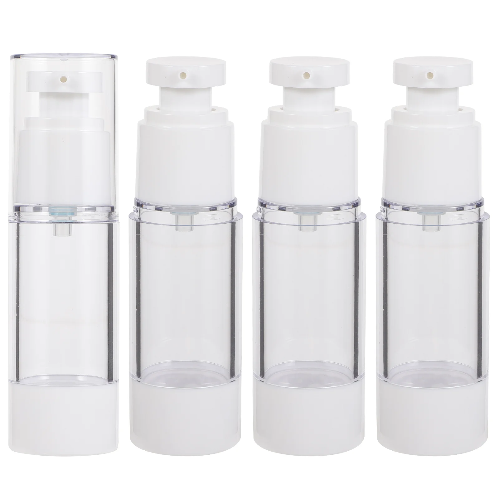 4 Pcs Skin Care Containers Soap Pump Dispenser Make up Travel-friendly Vacuum Bottle