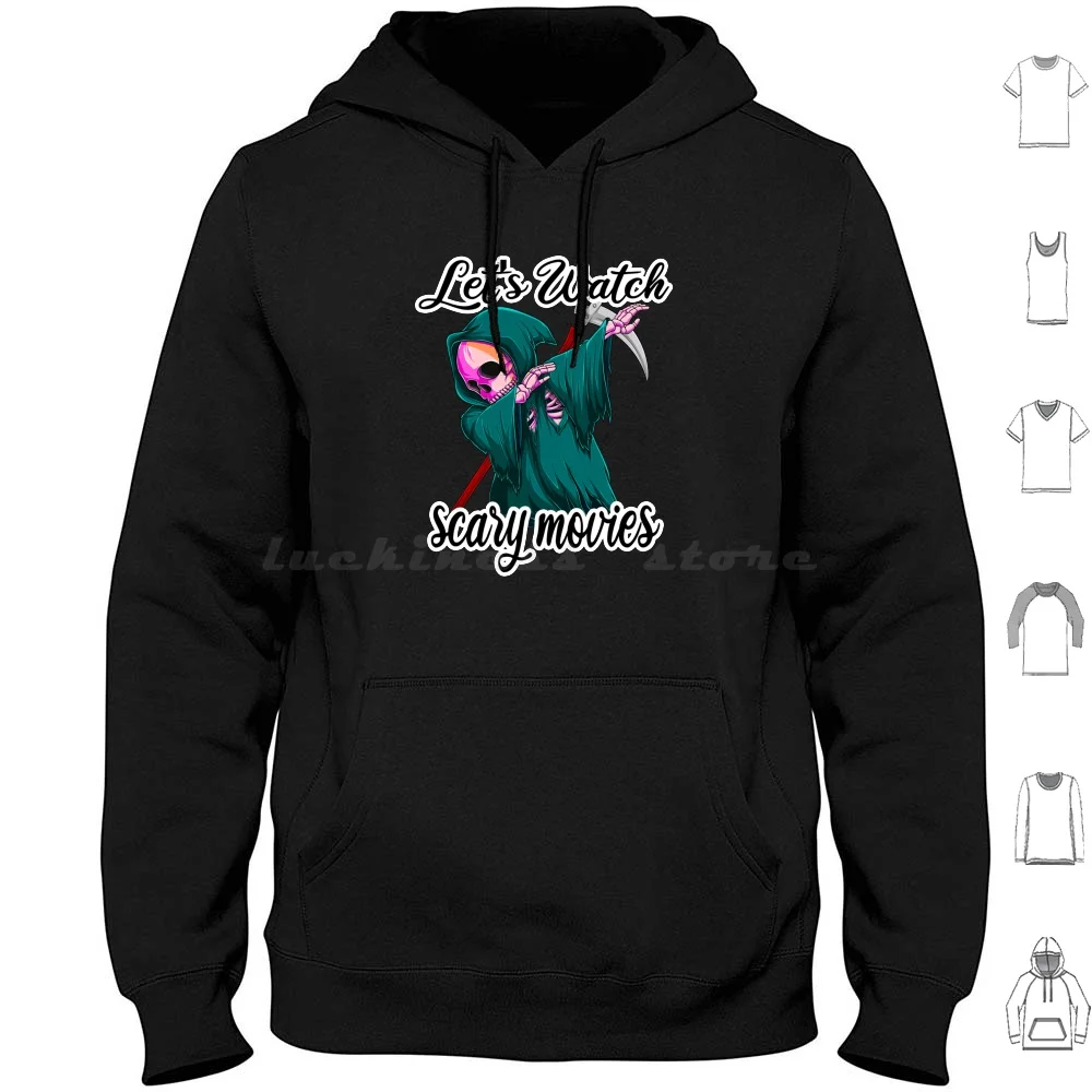 

Let’s Watch Scary Movies Scream Horror Hoodies Long Sleeve Anomalous Creepy Cuddles And Horror Curiosity For Horror