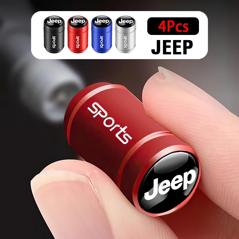 Car Tyre Wheel Valve Cap Cover Auto Accessories For Jeep Renegade Compass Grand Cherokee Wrangler jk Gladiator Patriot Liberty