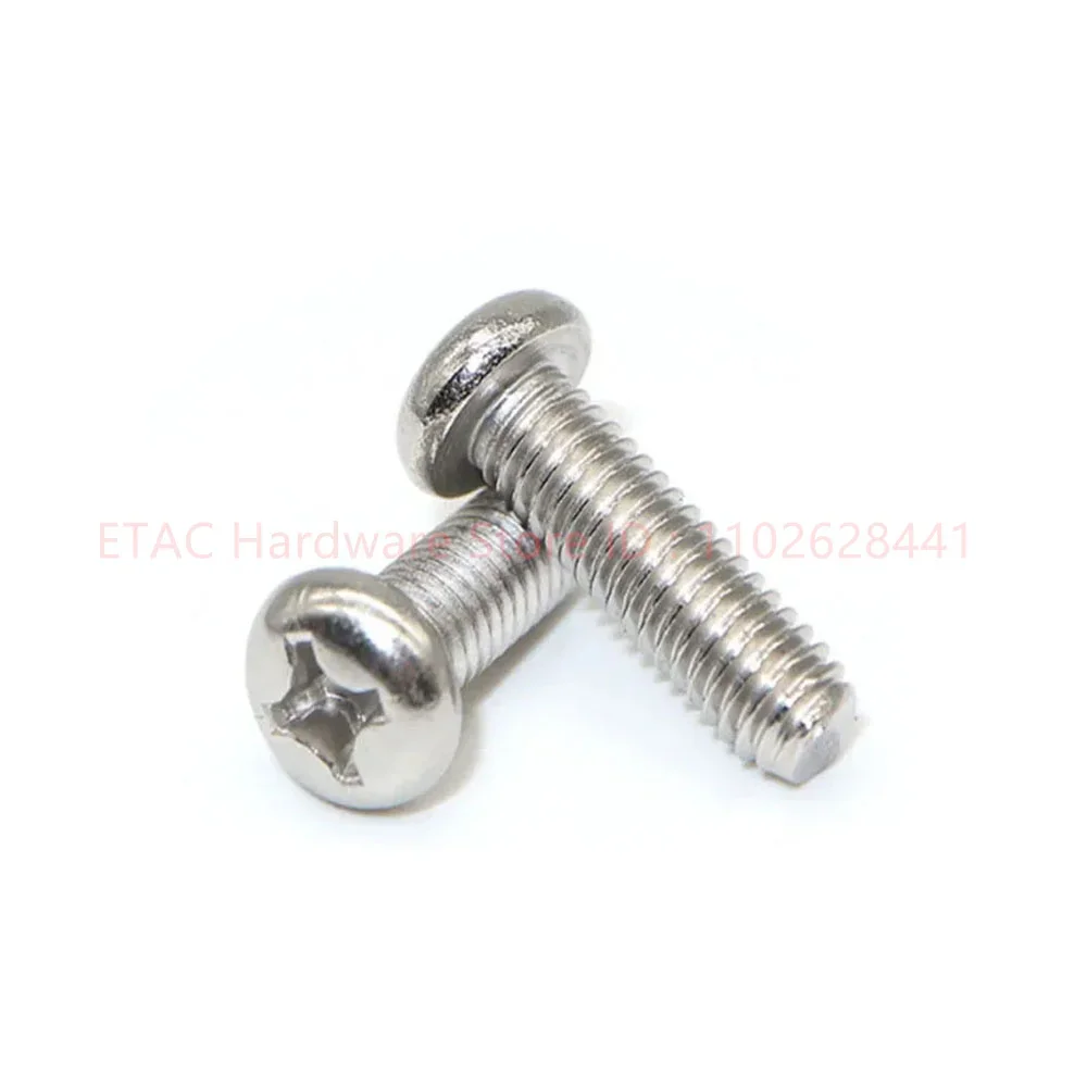 Round Head Cross Screw  M3 M3.5 M4 M5 M6 M8 M10 Electronic Small Size Recessed Pan Head Phillips Screws DIN7985 GB818