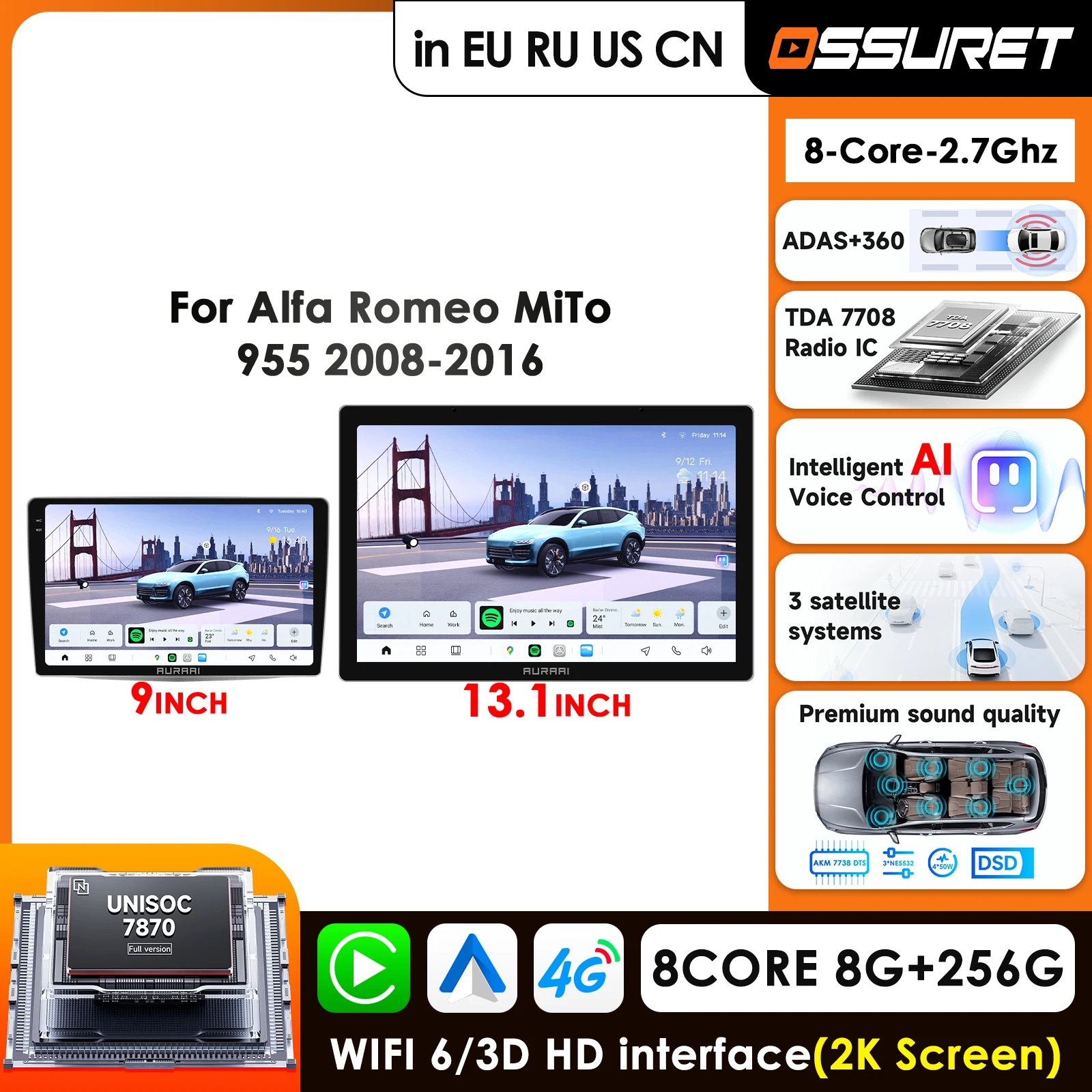 

Carplay 4GLTE Carplay Android Car Radio for Alfa Romeo MiTo 955 2008-2016 Car Infotainment Multimedia Player GPS Auto Stereo RDS