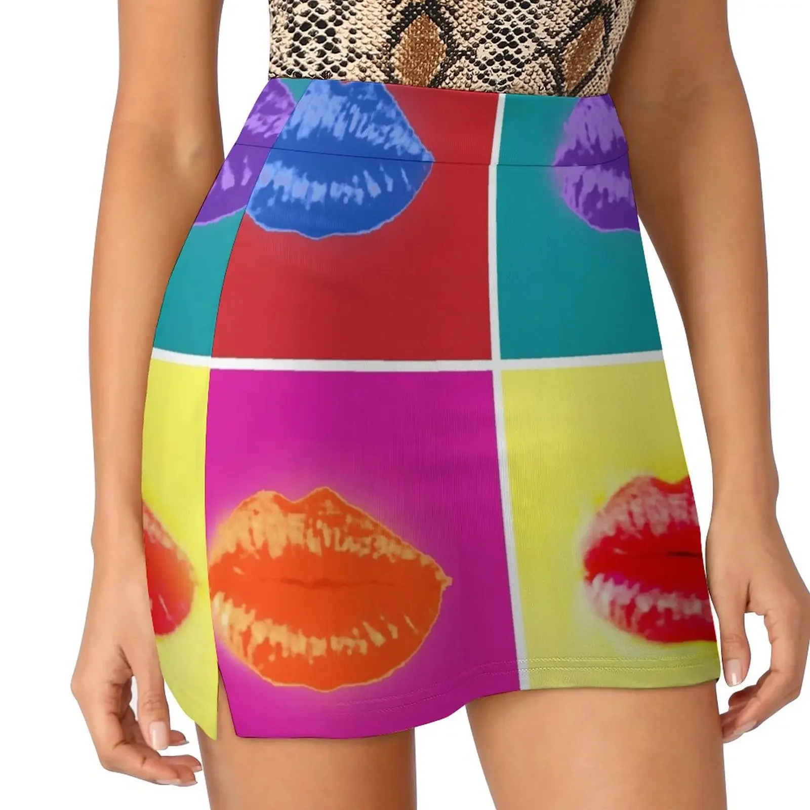 Kissing Warhol Mini Skirt mini skirt for women skirts skirts for womans Women's dress