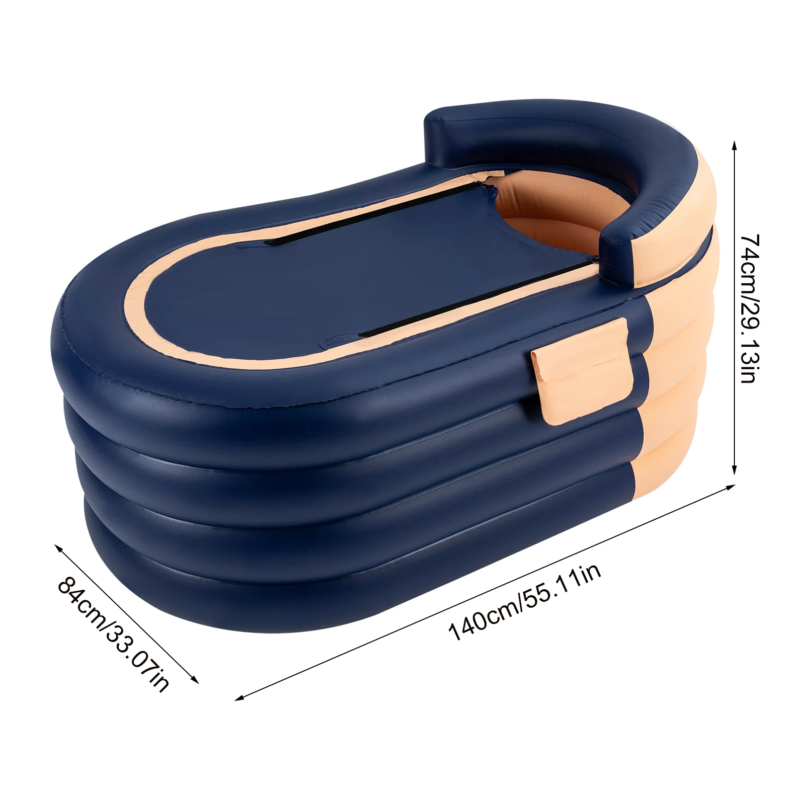 Piscina gonfiabile, 33,07x55,11x29,13 pollici, PVC, capacità 220 libbre, pompa ricaricabile wireless, schienale ergonomico