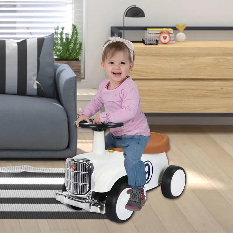 ركوب الاطفال على اللعب ركوب الرجعية على دفع سيارات لعبة ركوب على سيارة مع عجلة القيادة تعلم المشي اللعب مع عجلات مكافحة التمديد