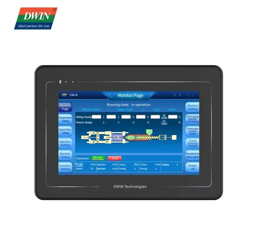 DWIN industrial grade Linux thin film transistor display with housing embedded LCD module 10.1 inch 1024 * 600 A40i Linux 3.10