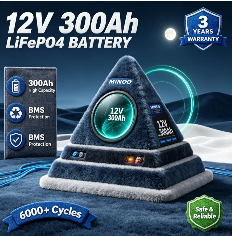12V 200Ah LiFePO4 Solar Battery Deep Cycle Rechargeable Built-in BMS Lithium 200000mAh for Power Wheels Scooters Fish Finder