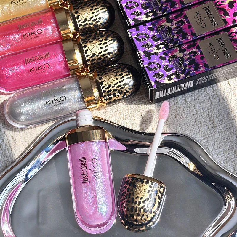 New KIKO Just Cavalli X Kiko Milano 3D Hydra Lip Gloss Rebel Edition Lasting Non-stick Cup Natural Moisturizing Female Cosmetics