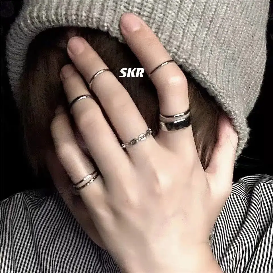 

Cold wind opening adjustable ring female ins trendy hip hop simple retro personalized joint ring male