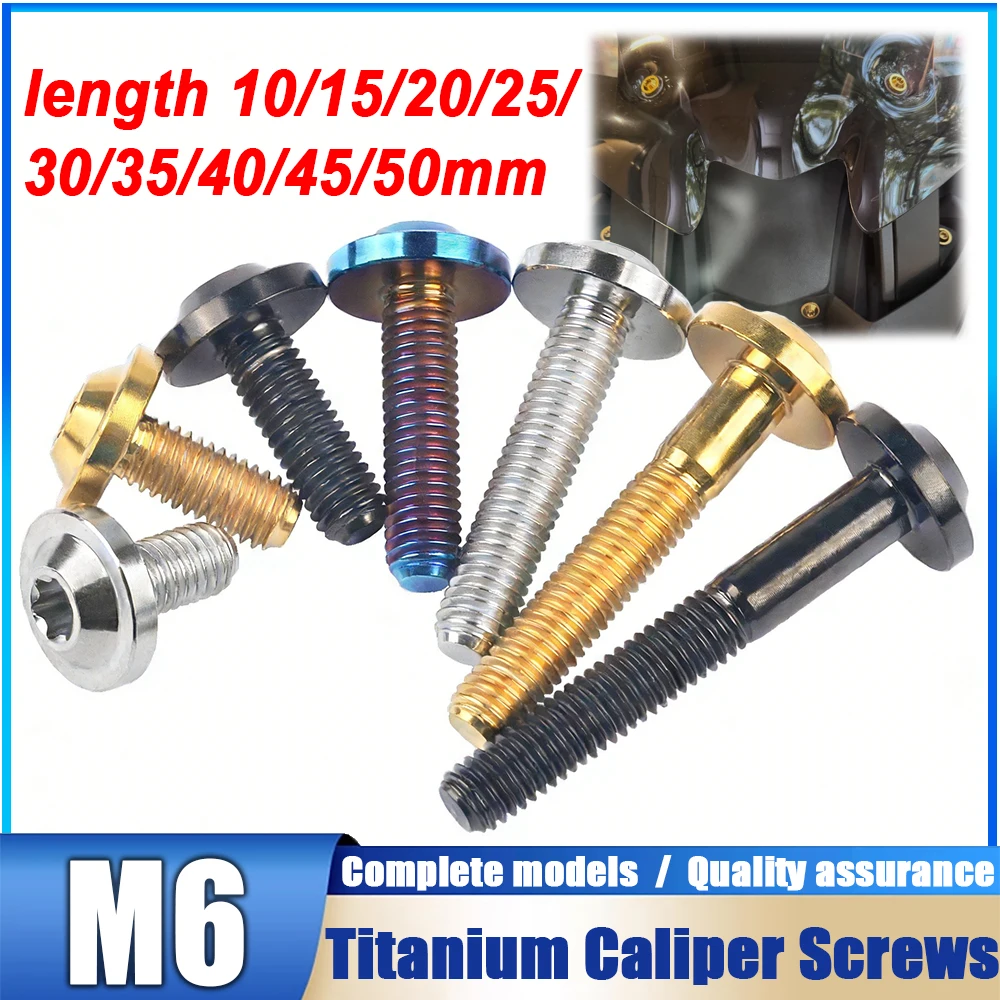 

1pc Titanium Ti Bolt M6 x 10 15 20 25 30 35 40 45 50mm Torx Head Screw for Riding Bicycle Brake level Stem Bike Parts Fasteners