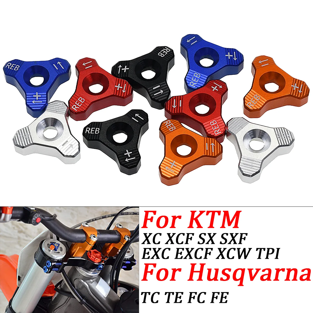 

CNC 48mm Front Shock Absorber Fork Knob Adjuster Bolt For KTM EXC SX SXF XCW XCF EXCF EXCR Husqvarna TC TE FC FE TX 2007-2019