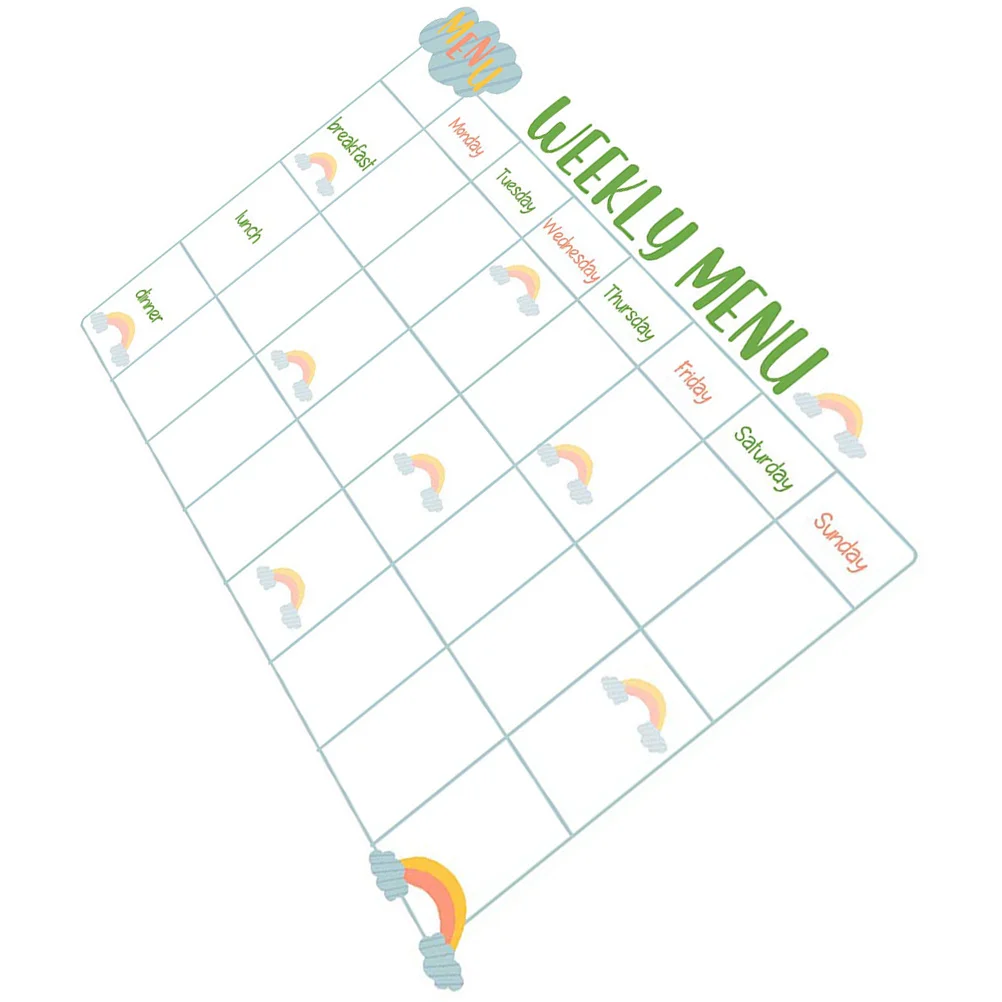 مخطط الوجبات الأسبوعي، لوحة قائمة الثلاجة المغناطيسية للثلاجة ذات المسح الجاف للسبورة البيضاء PVC #5