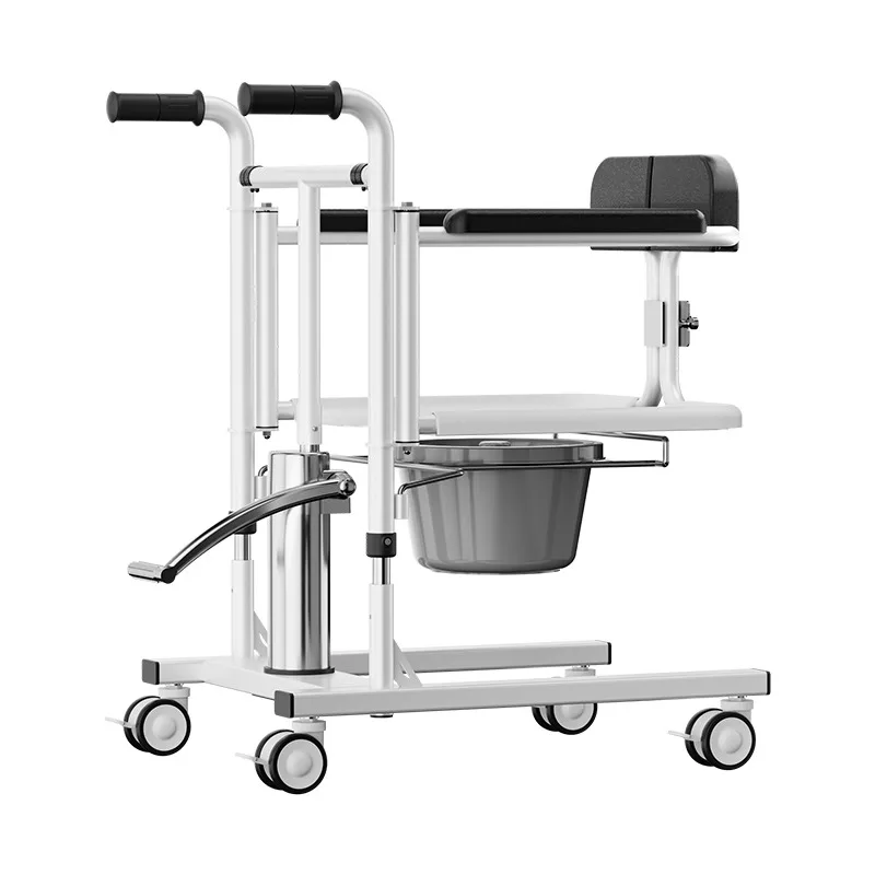 

Multi-Functional Hydraulic Mobile Bedside Shifter Elderly Care Toilet Assisted With ABS seat plate Disable Transfer Wheelchair
