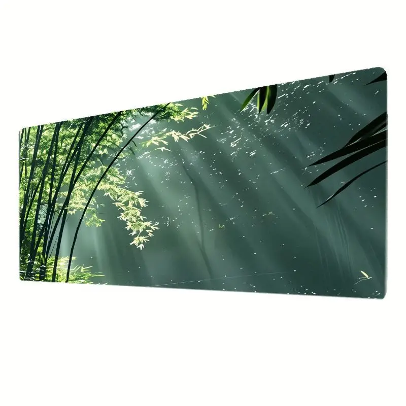 Brand Modern Iron Art Mouse Pad Bamboo Green Design Extra Large Non Slip Surface For Office Home Desktop Workspace Tidy