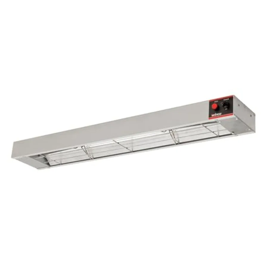 Calentador de alimentos comercial: Calentador eléctrico infrarrojo de 36 pulgadas, plateado, 850W/7A, calentamiento de estación de paso, certificado ETL