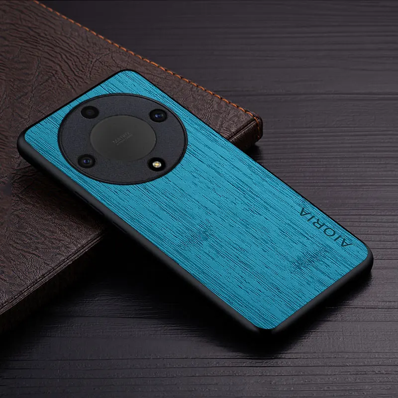 Case for Honor 90 Lite 90 X9A X50i 5G funda bamboo wood pattern Leather cover Luxury coque for huawei honor 90 lite case capa