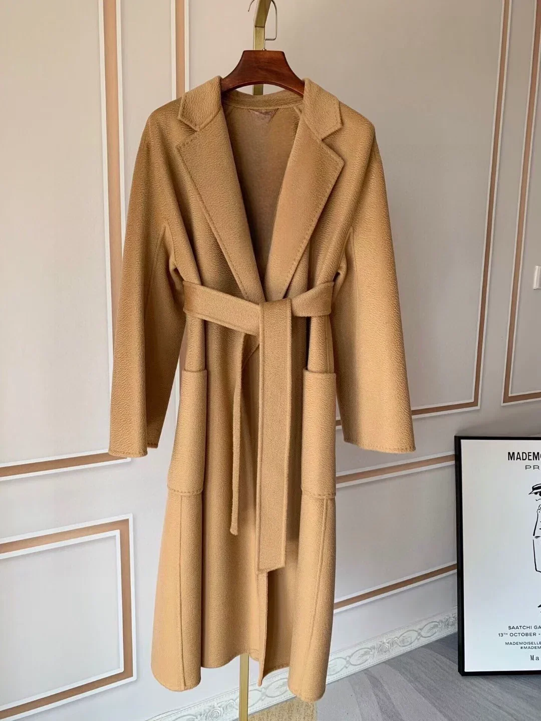 100% Cashmere Coat for Women In The Autumn and Winter of Medium Length Double-sided Coat