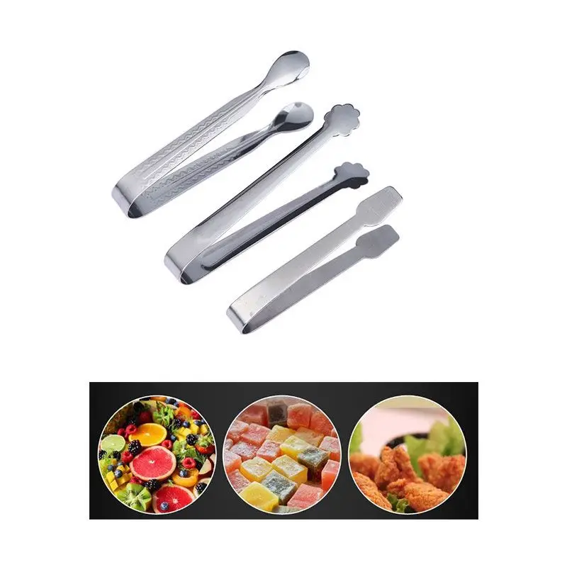 1PC Mini Ice Cube Tongs Sugar clip Stainless Steel Ice Tongs Kitchen Tool