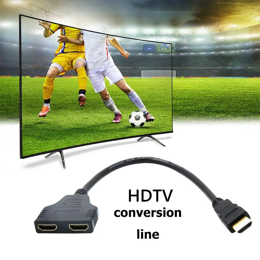 HDMI-совместимый сплиттер адаптер кабель 1080P 1 штекер на 2 HDMI-совместимый адаптер 1,4 гнездо 1 в 2 Выход Y конвертер для HDTV HDMI-совместимый сплиттер адаптер кабель 1080P 1 штекер на 2 HDMI-совместимый адаптер 1,4 гнездо 1 в 2 Выход Y конвертер для HDTV