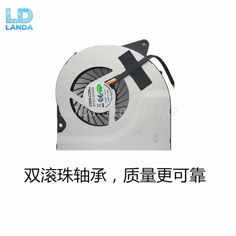 New COOLCOX BF8512H05D Double Ball DC5V 0.5A 4-Wire Temperature-Controlled Cooling Fan for Electronics