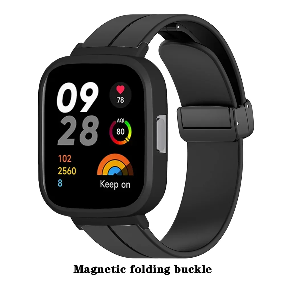 Xiaomi Redmi 3用シリコンストラップ,折りたたみ式磁気バックル,リストバンドブレスレット