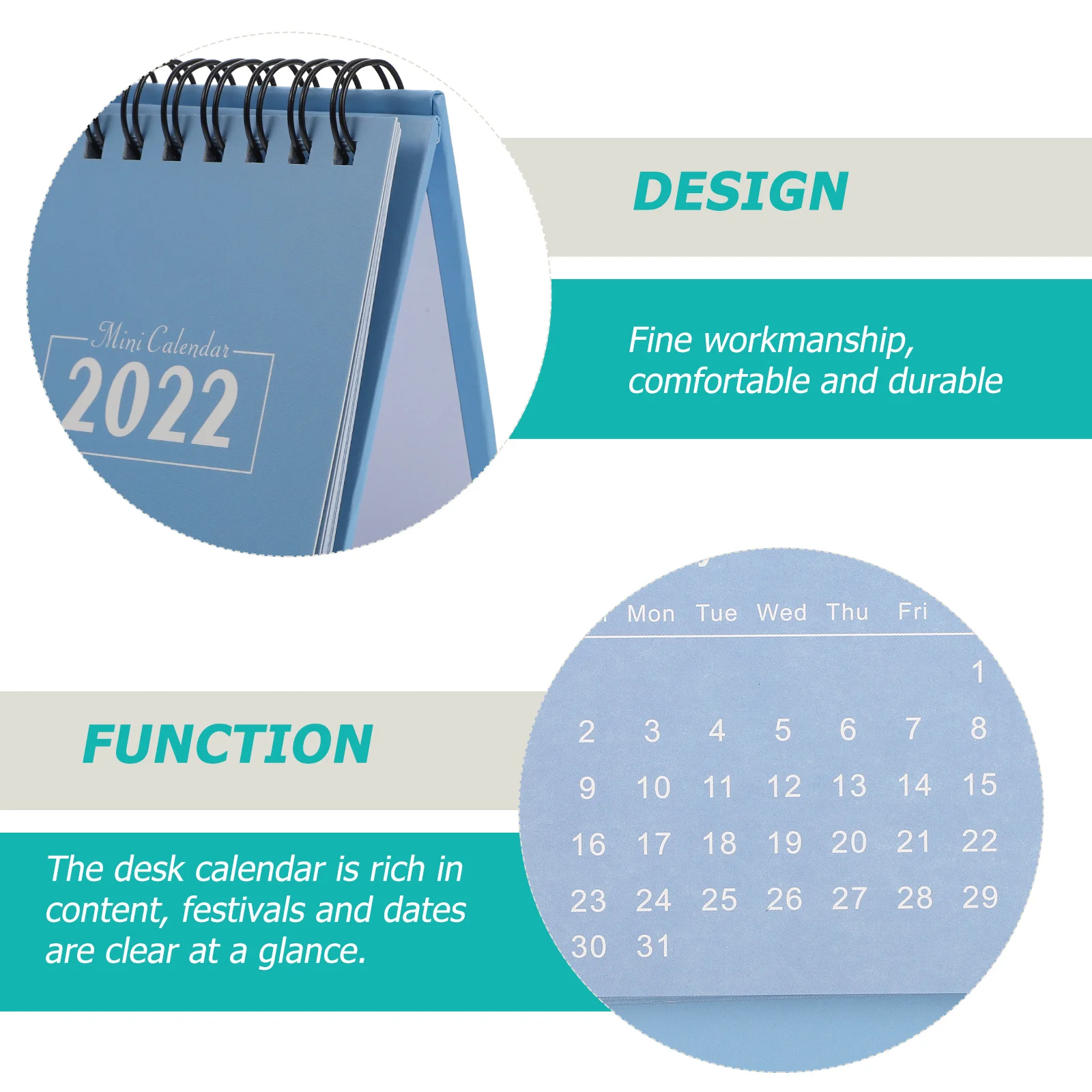 

1pc 2022 Mini Desk Schedule Planner Notetaking Office Wall Calendar Small Calendar Thick Paper No Bleed Foldable Sturdy Binding