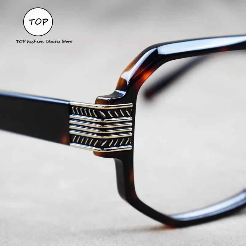 Personality Plate Metal Glasses Generous Frame Trend Unisgender Retro Turtle Can Be Matched with Myopia Anti-blue Light