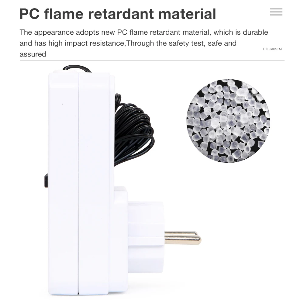 AC230V متحكم في درجة الحرارة المقبس مع الموقت ترموستات رقمي منفذ التبديل دقة التدفئة التبريد منظم ميزان الحرارة