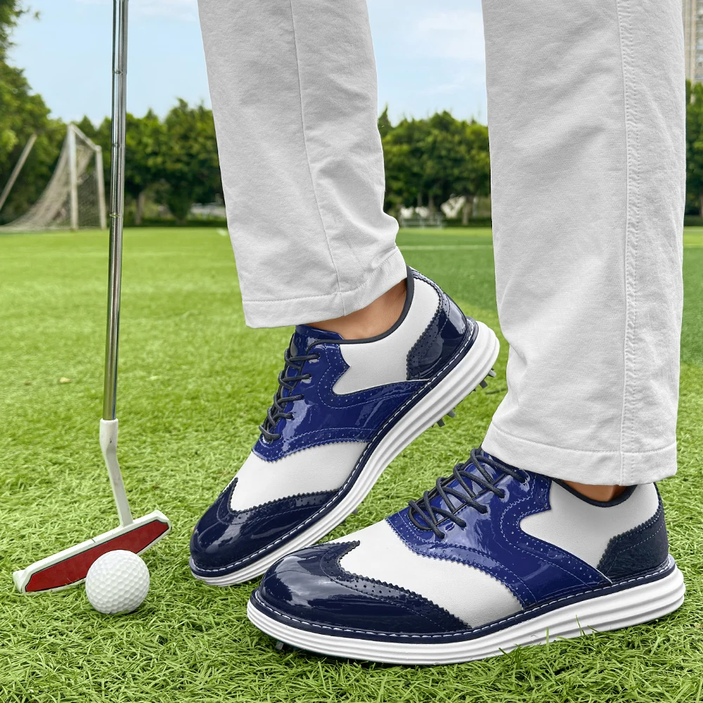 

Mens Professional Golf Shoes Outdoor Non Slip Golfing Training shoes Comfortable Golf Sneaker Spikes Knob Big Size 39-48