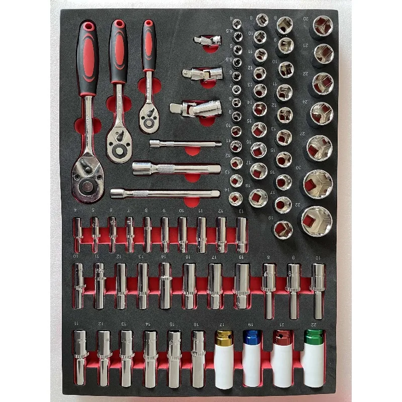 80 Pcs CRV Mechanic Kit With EVA Tray Ratchet Wrench Hand Socket Sets For Auto Repair OEM Customizable