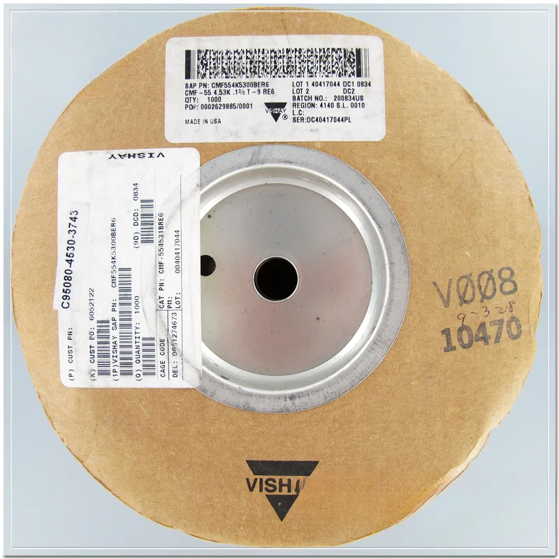 10 pz/100 pz VISHAY DALE CMF55 (RN55E) serie 4.53K/0.25W 0.1% resistenza assiale a film metallico hifi