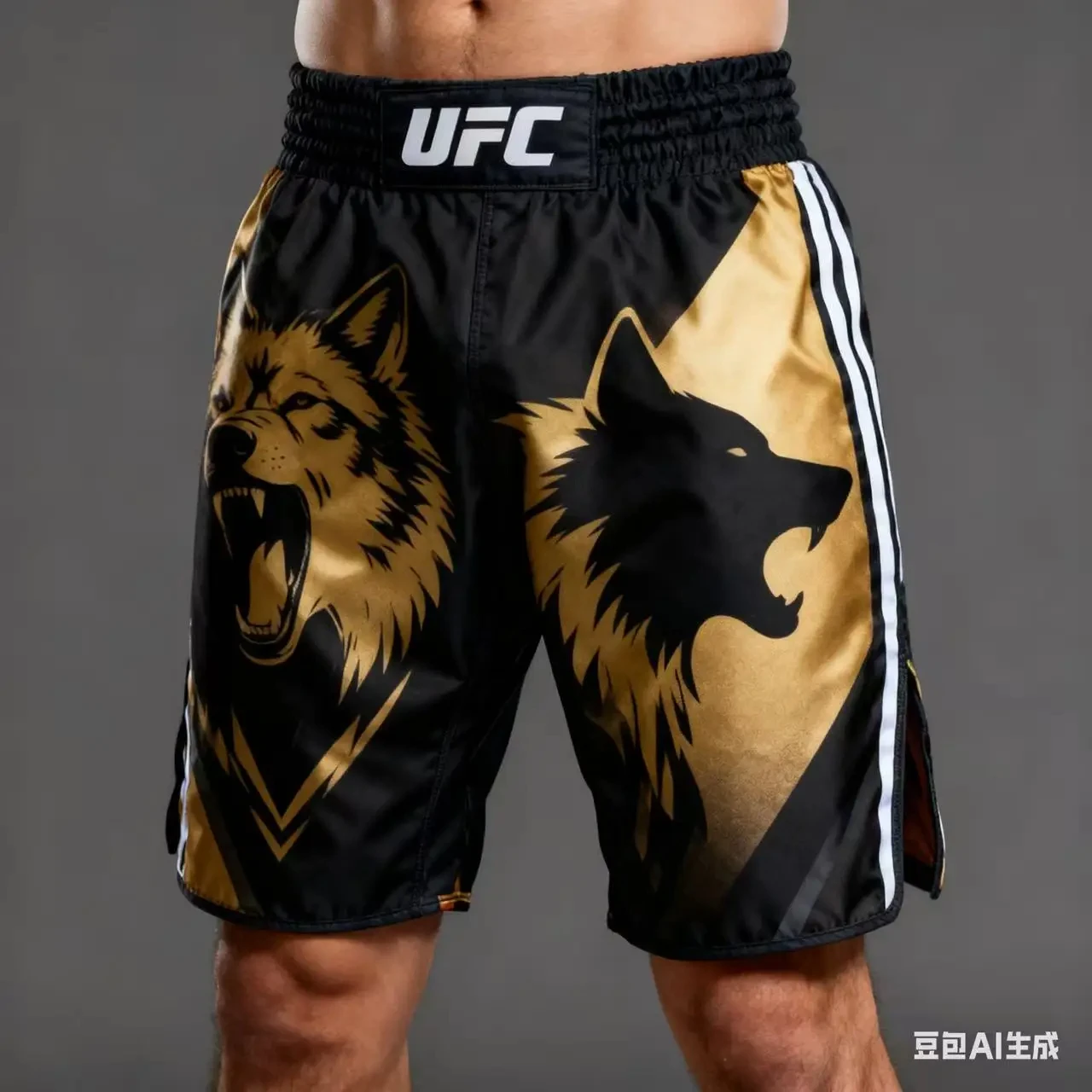 جديد الذئب الملك Khamzat Chimaev أعلى UFC MMA سراويل الملاكمة الرجال والنساء المتضخم تنفس سرعة التجفيف القتال السراويل الرياضية ﻿